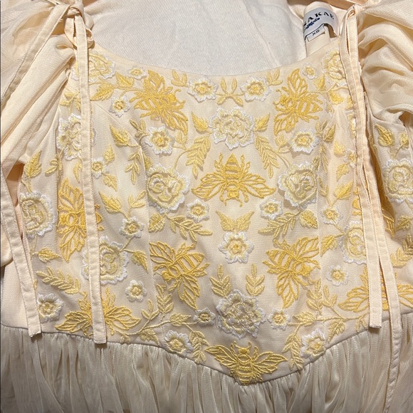 Jessakae Honey Bee Dress yellow mesh puff sleeves XS - Picture 12 of 12